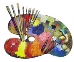 artist pallette of oil paints