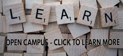 scrabble letters- Open Campus